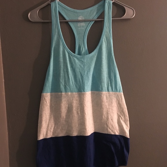 SO Tops - Blue and white striped tank top